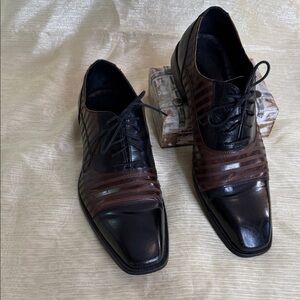 Elegant Black and Brown Men's Dress Shoes